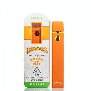 Dabwoods disposable strawnana has a sweet and fruity aroma with notes of banana, strawberry, and bubblegum. Dabwoods 1g Disposable Rechargebale, Cartridge.