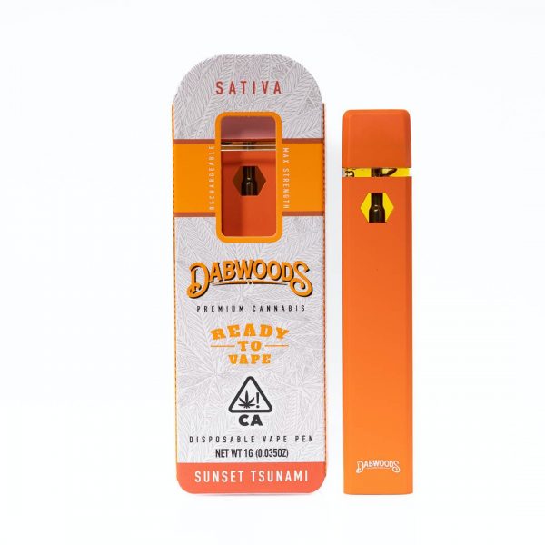 Dabwoods Dispo Sunset Tsunami vape pen is an easy and clean method to get your high while on the move! Shop our fresh aromatic flavor selection.